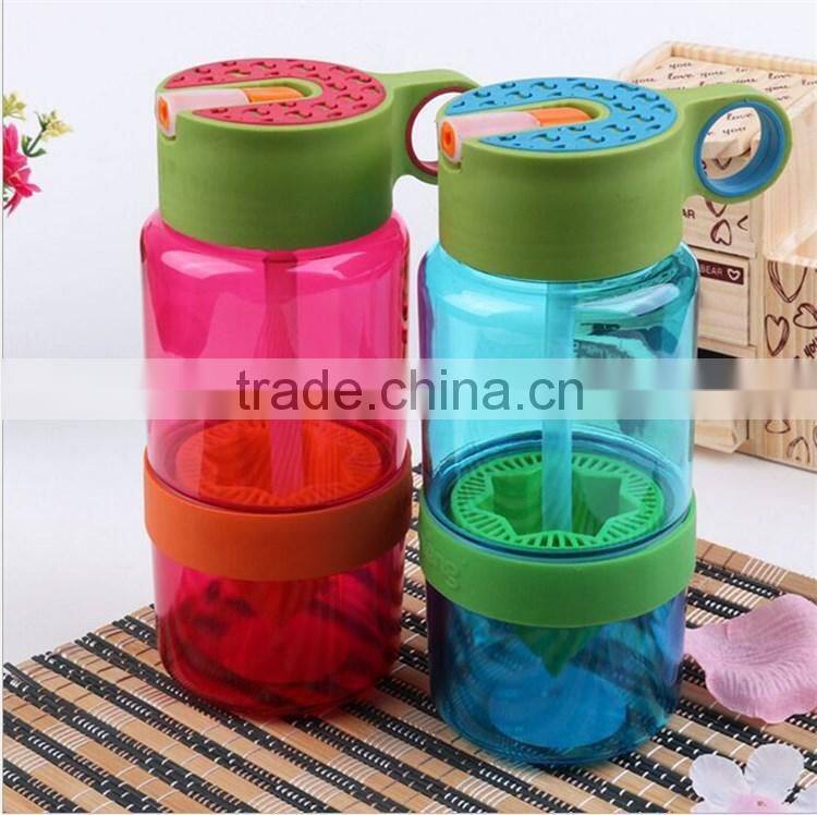 lemon juice bottle 550ml with straw