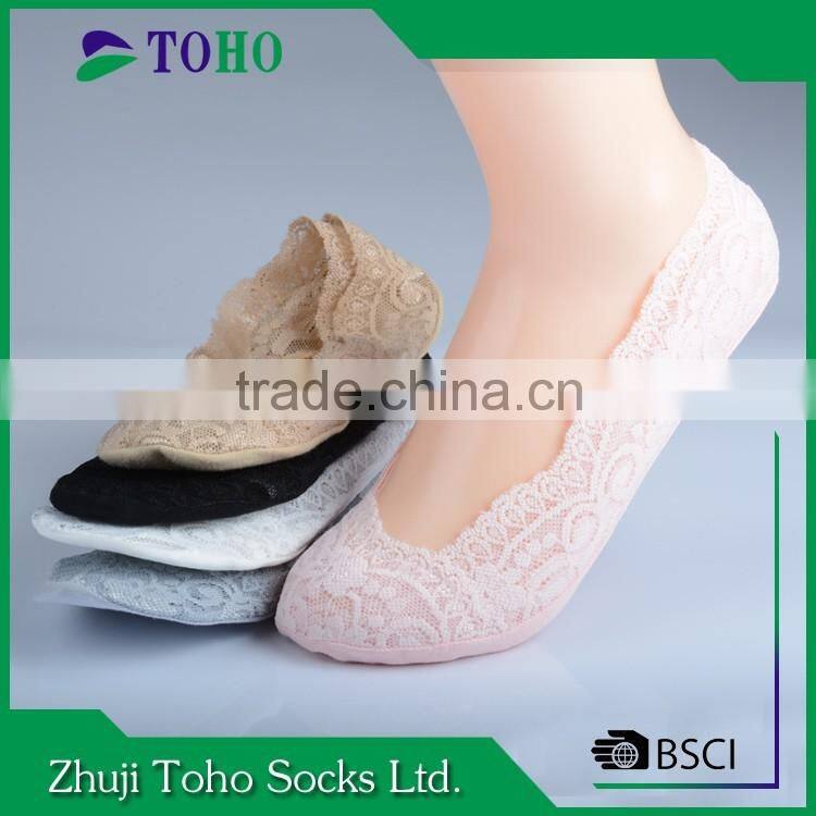 women summer vivid invisible lace boat socks