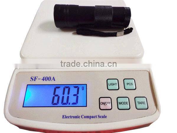 GS-8085 Aluminum Ultra Violet Led Flashlight 395-400nm 9 LED UV Torch Light