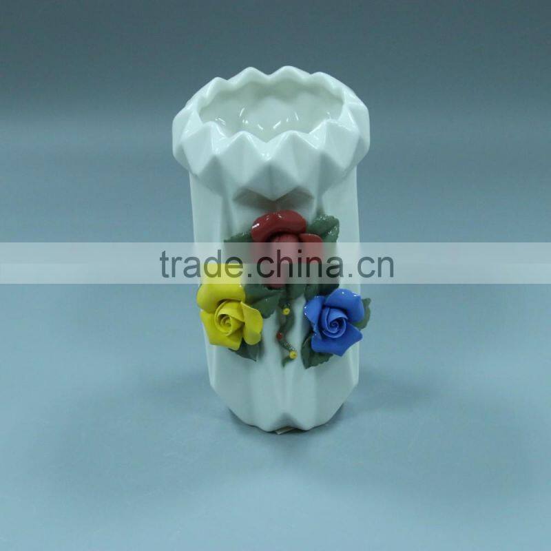 White glaze type style porcelain flower vase decoration
