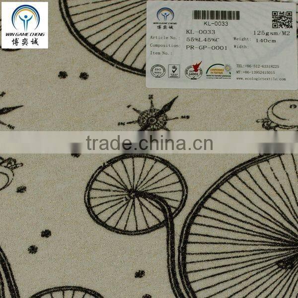linen and cotton printed fabric