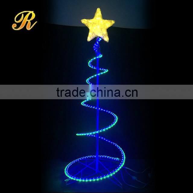 Neon light mini LED christmas tree with top star