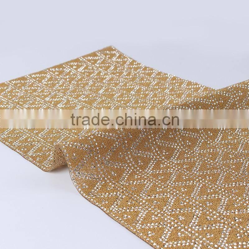 YIWU XIUMAO Factory wholesale hot fix adhesive rhinestone sheet rhinestone mesh trimming for Garment