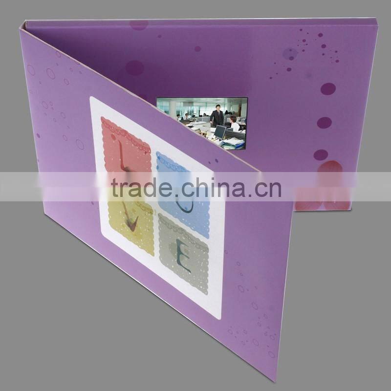 upscale gift item 2.4" lcd wedding invitation card,invitation video card