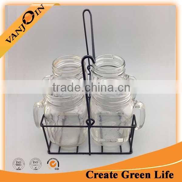 Newly Wholesale Glass Mason Jar With Carrier