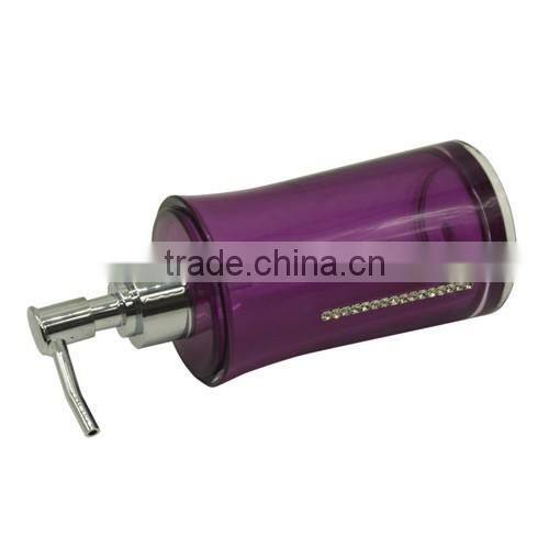 elegant purple bathroom plastic bottle with pump dispenser