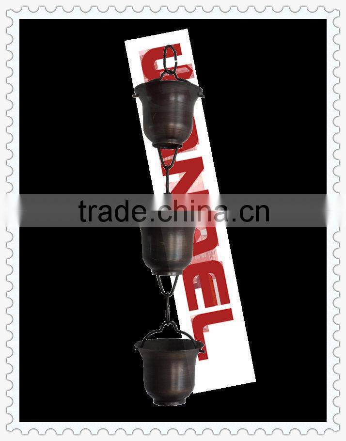 Copper gutter rain chain