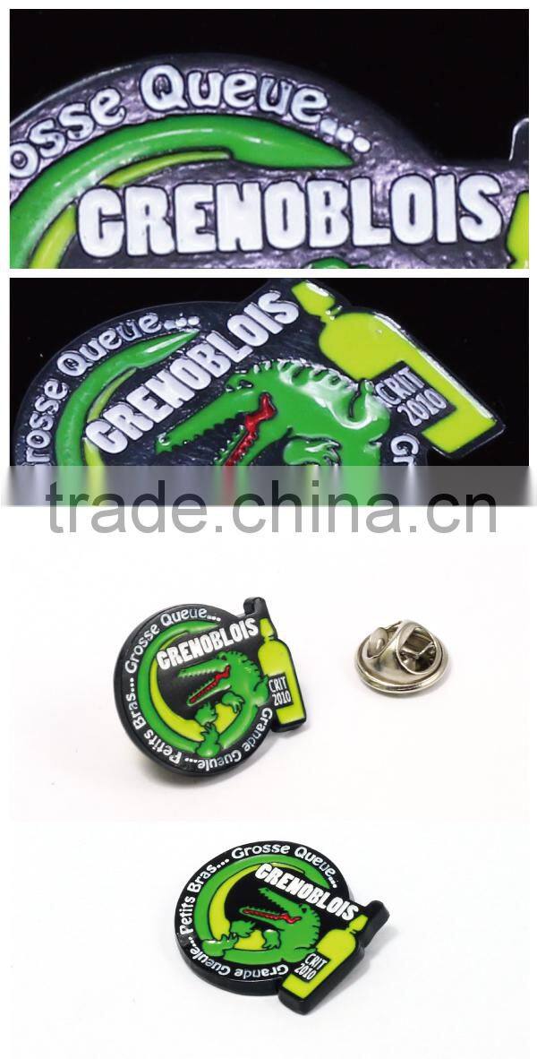 Wholesale Advertising alligator logo pin badge