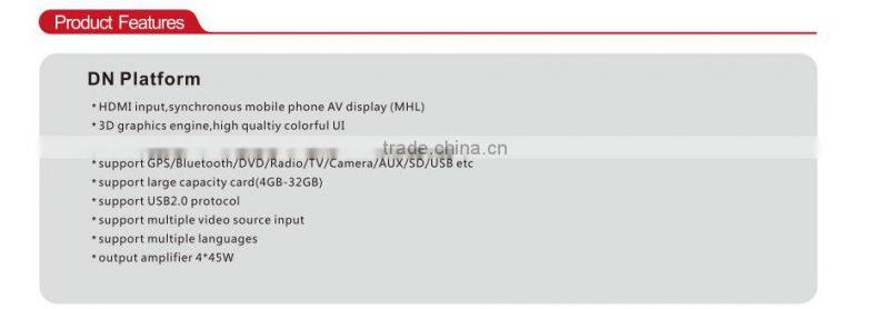 7inch double din car mp5 with USB/SD/Radio/AUX/Bluetooth functions and 1080P multimedia