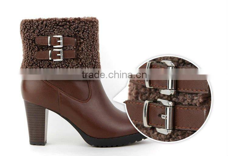Rubber sole genuine leather boot