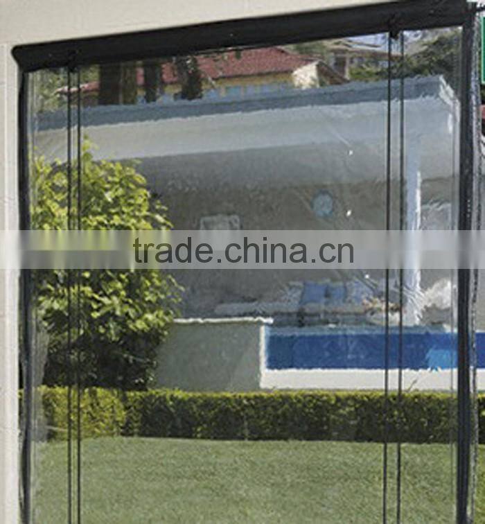 Clear PVC fabric roller up outdoor blinds