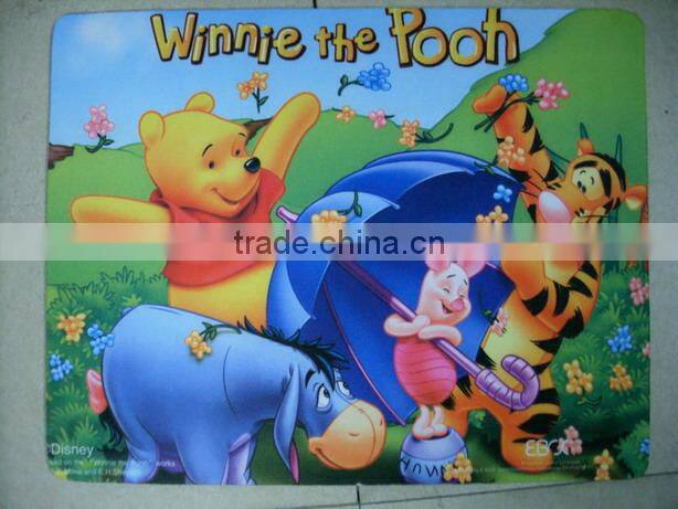 Rubber kids table mats/ plastic carton desk mat/ kid plastic play mat