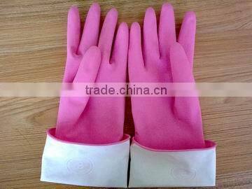 Yellow Dipped Flocklined Household Gloves