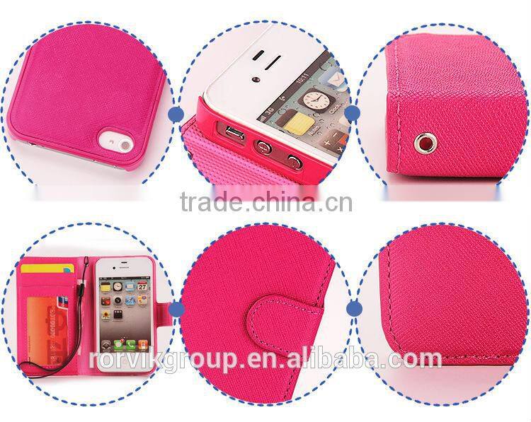 Hot 2 in 1 Premium PU Leather Wallet Purse Case for Apple iphone 4S with Flip Cover
