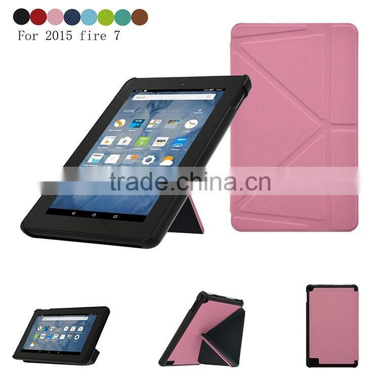 Newest Products 2015 New Leather Belt Clip 7 Inch Tablet Case Tablet Pc Case for fire 7 origami case