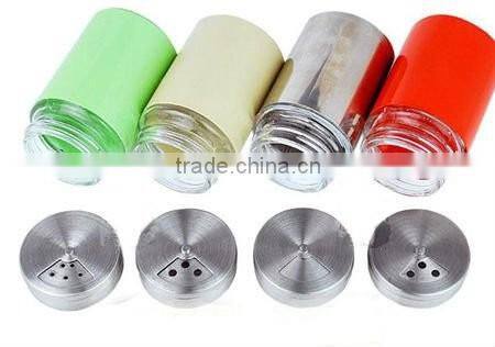 Salt And Pepper Glass Spice Grinder Round Glass Spice Mini Jars With Lid