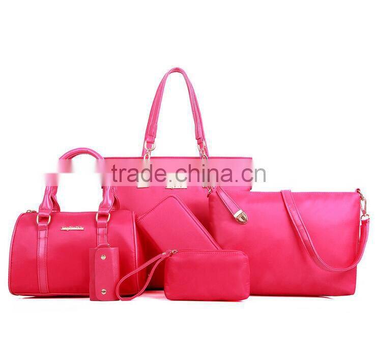2015 New Style 6pcs Tote Womens Handbag Leather Bag