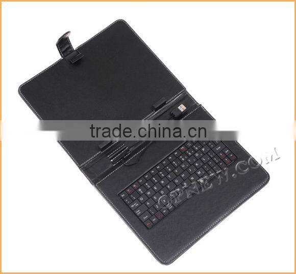9.7" Keyboard Leather Cover Case QWERTY USB/mini USB/Micro Bracket Bag for 9.7" Tablet PC MID PDA Drop Shipping OPNEW Wholesale