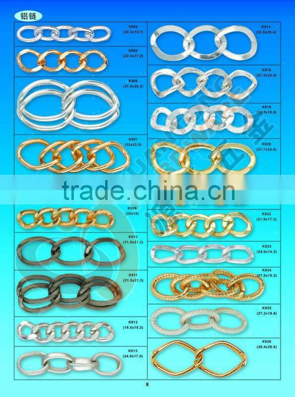 2.6-2.8mm thickness gold color curb chain 18.5*12.6mm