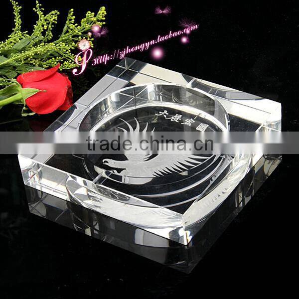 large clear glass crystal ashtray bin HYA-114a for sale