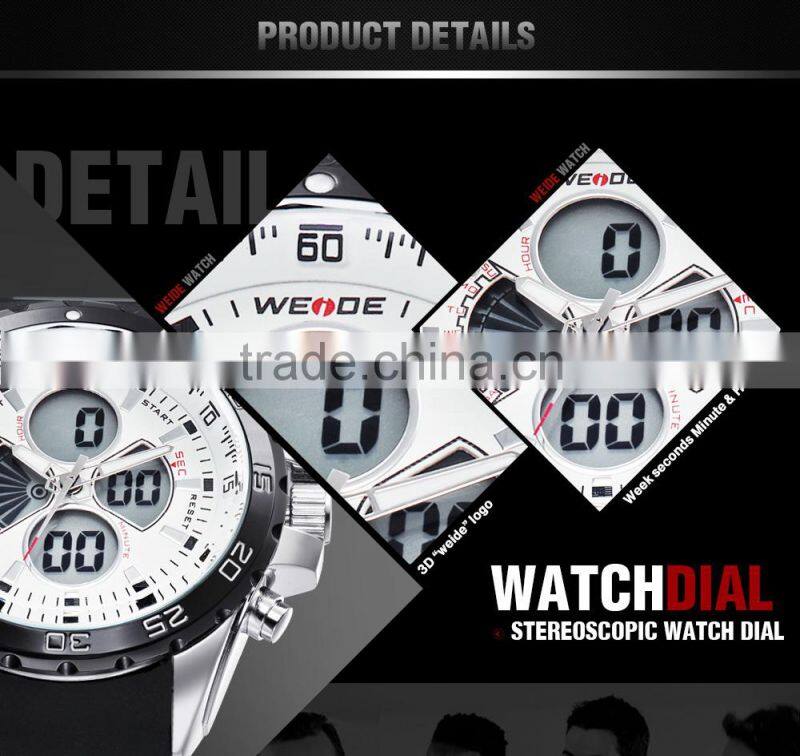 WEIDE New Waterproof Military Watch fashion watch company Rubber Bracet Diver Waterproof LCD silicone watch manufacture