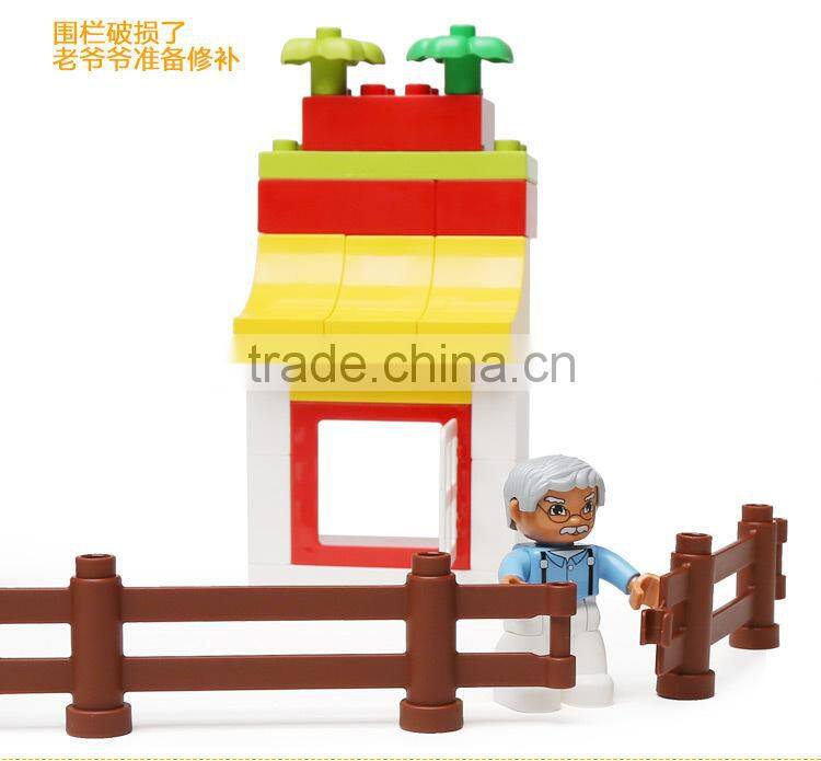 High Quality Blocks ! 44PCS Happy Farm Plastic Educational Building Bricks Blocks Toys