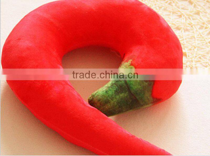 creative simulation shrimp pepper eggplant and U shape croissant imitated plush stuffed sleeping neck pillow cushion toy