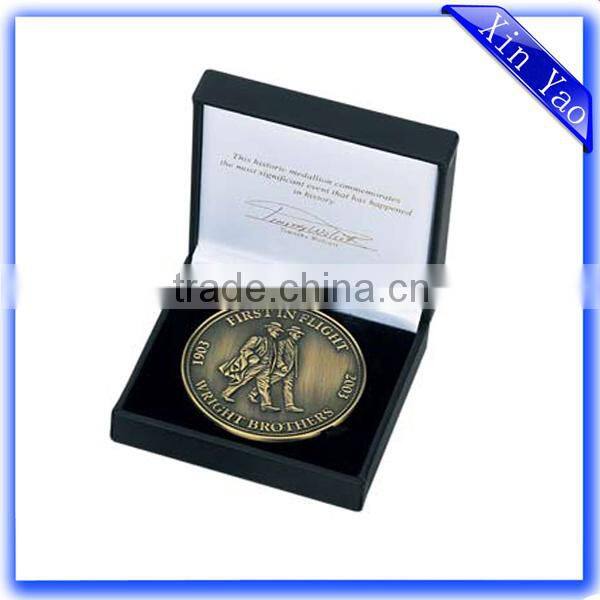 Eco friendly advertising zinc alloy logo anti nickel plating brushed coin