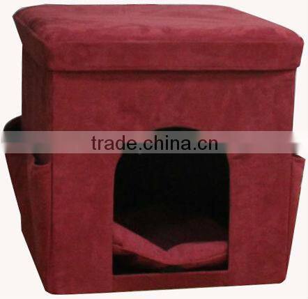 Stronger! Brown Corduroy folding storage stool/ottoman