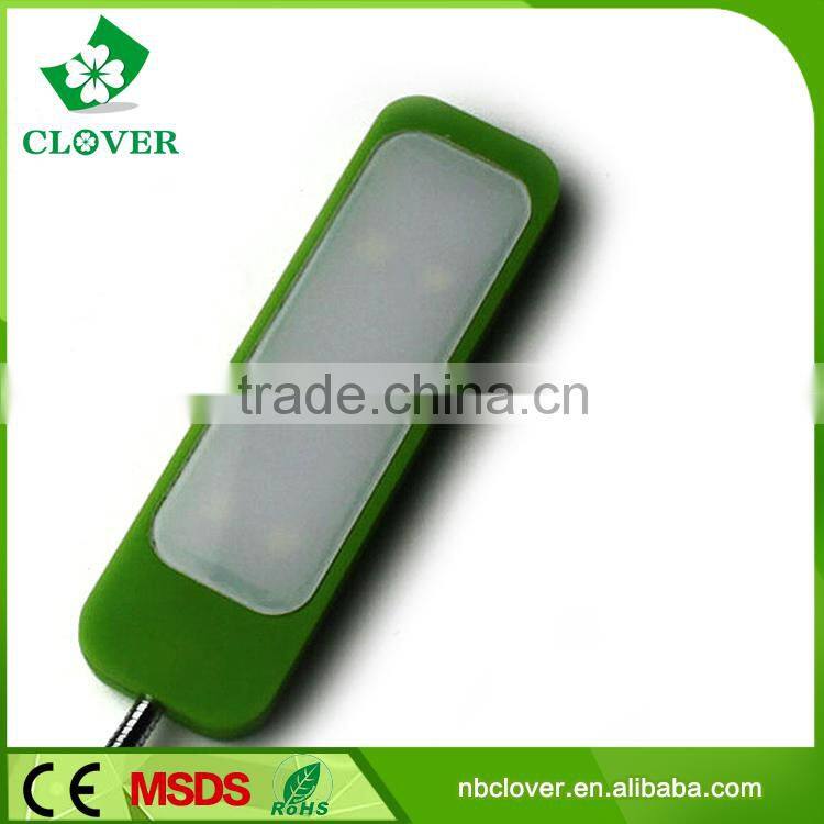 6 LED with usb charger plastic book lamp for reading in bed