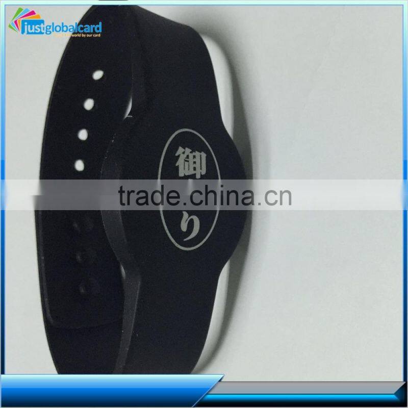 printable Silicone Active RFID bracelet, ntag213 long range medical rfid bracelets, nfc wristband for event