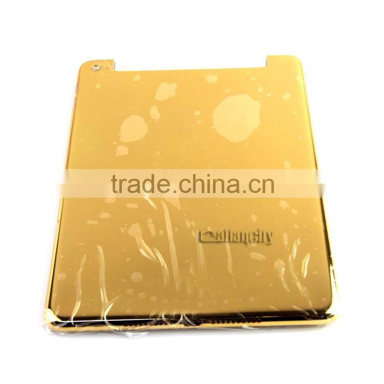 3 micron Luxury Dubai Gift Shiny 24kt gold plated back cover housing battery door for iPad mini 4 4G+wifi edition
