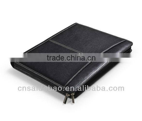 A4 leather file folder document holder fashion portfolio folder leather portfolio folder from factory
