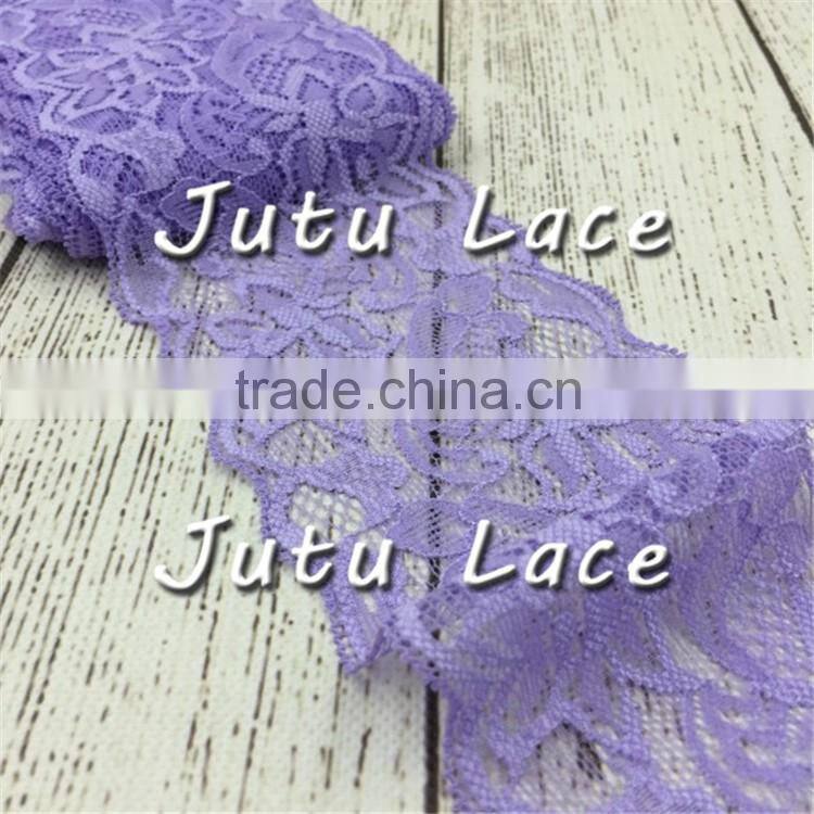 Hot-selling 8cm width lace elastic hair bands -stretchy elastic trim -decorative lace trim