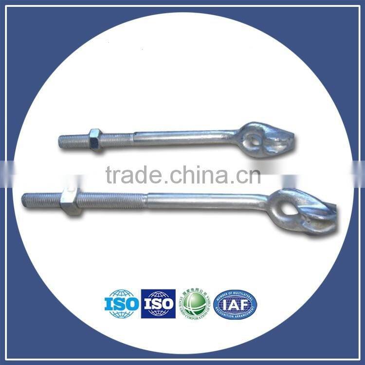 Ring eye bolts Carbon Steel Pigtail eye bolts with nuts galvanized double eye bolts