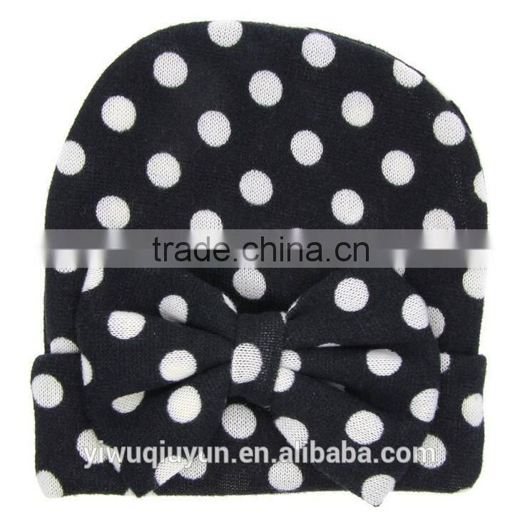 New Xmas Neonatal baptism cap Owl stars Baby Hat Keep Warm Double Layer Beanie Hats bow Knitted Cotton Caps