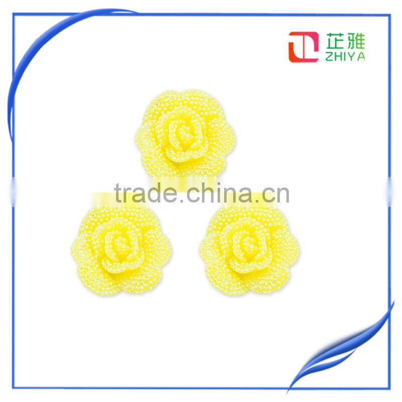Mixed Color Chrysanthemum Flower Cabochon Flat Back Beads