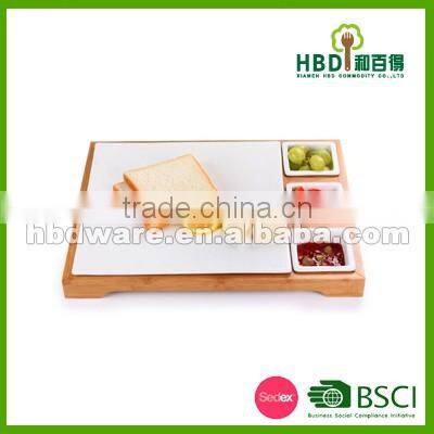 Ceramic food tray with board , snack tray