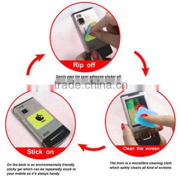 Self-adhesive Microfiber Sticky Screen Cleaner For iphone ipad