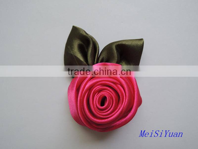 Newest high quality custom satin ribbon rose