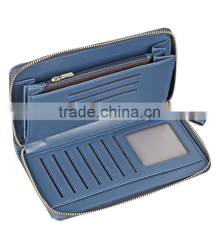 QIALINO RFID Blocking Wallet Luxury Ostrich Leather brand wallet handbag