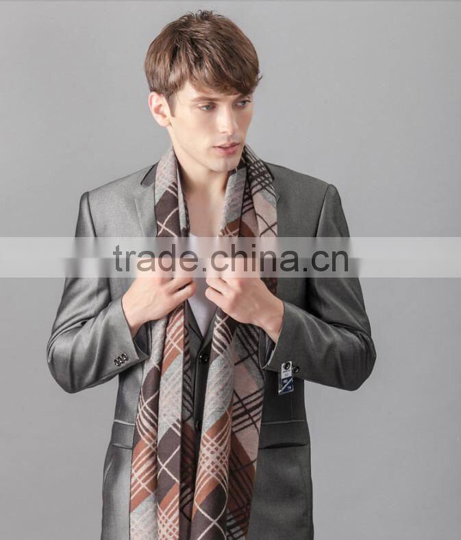 2014 New British style business typemen striped knit grid scarf
