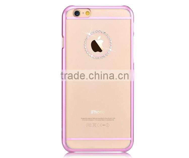 Electroplating Transparent Crystal Bling Diamonds Jewelry PC Phone Cover Case Skin For iPhone 6 6S Plus