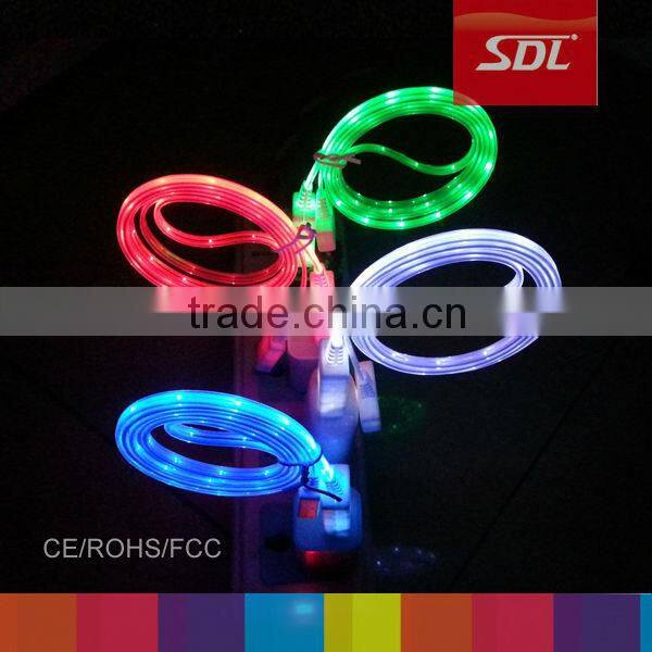Factory Price Universe EL Luminous Micro USB Charger Sync cable For Samsung Blackberry Sony Xiaomi