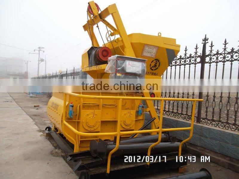 Low cost JS500 concrete mixer with lift
