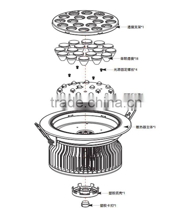 Well Selling China Manufacturer excellent quality 54v 18w led ceiling down lamp