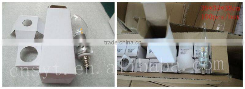 360 led bulb lights ul cul 3w le dcandle bulb lamp with E12 E14 E17 B22 B15 lamp base
