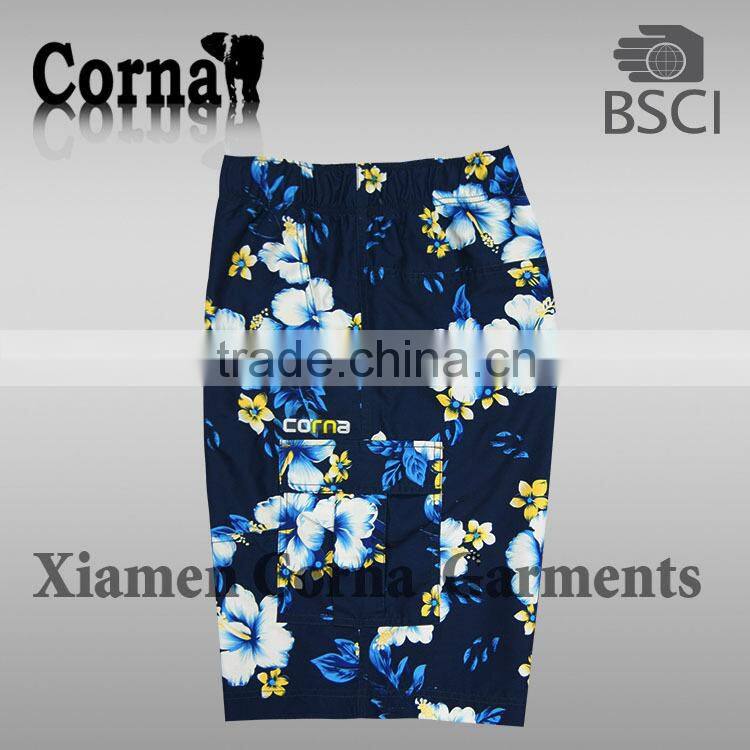 Cool design sublimation mens 4 way stretch board shorts custom waterproof beach shorts