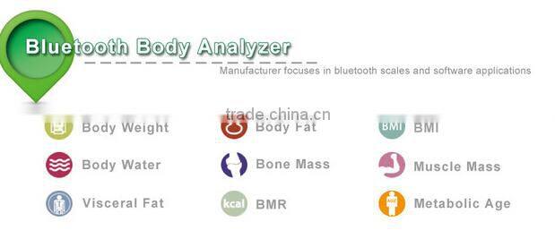 Large Scale with 4.3" Blue Screen Bluetooth 4.0 Body Analysis Function