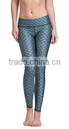 Lady's Printed Wide Waistband High Compression Workout Yoga Leggings